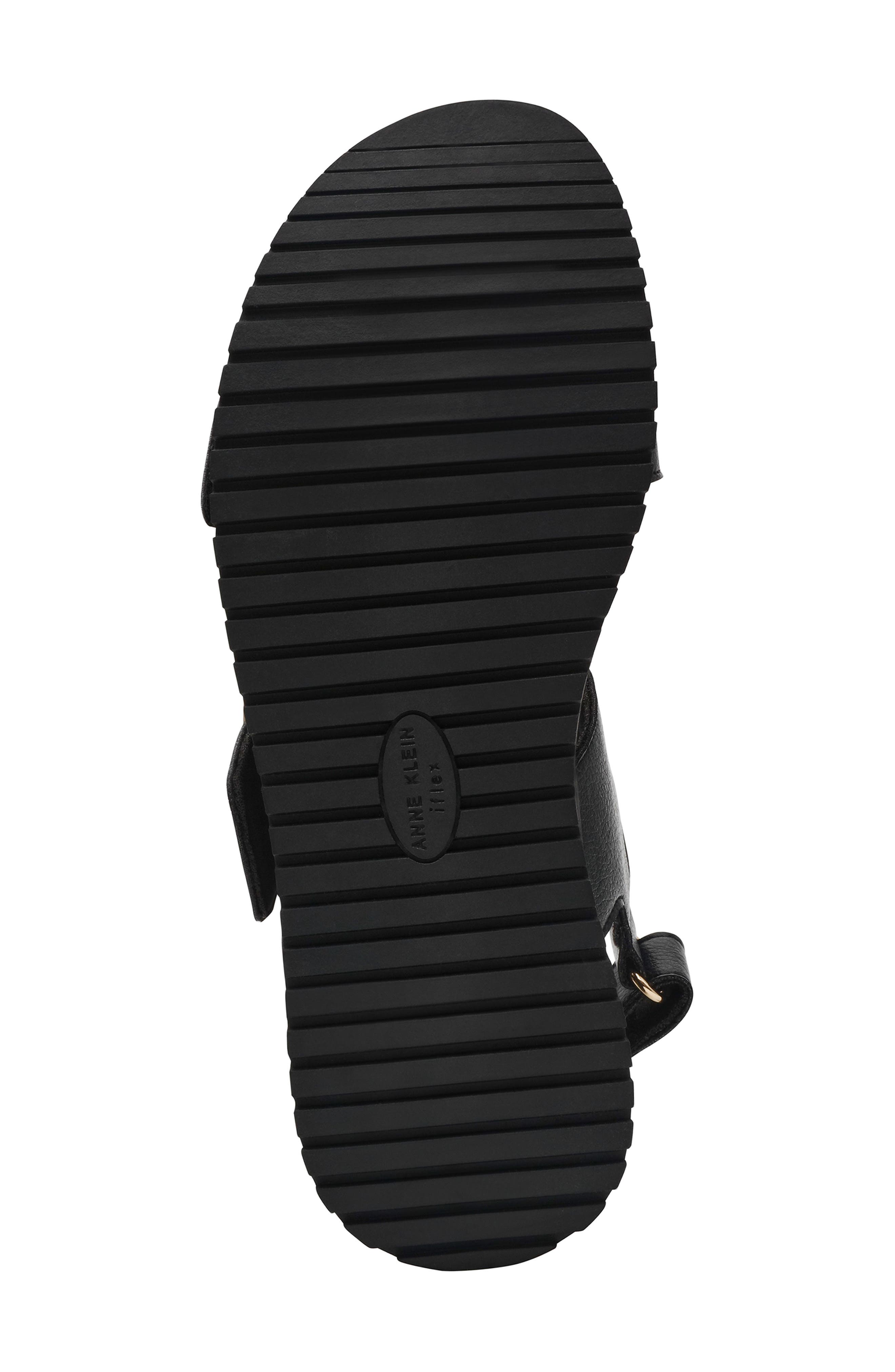 Anne Klein Evanti Ankle Strap Platform Sandal, Alternate, color, Black