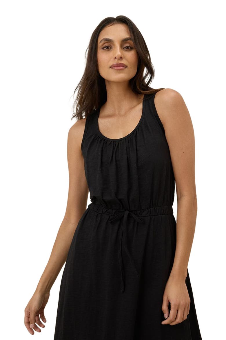 Organic Cotton Relaxed Slub Tank Maxi Dress, Alternate, color, Black