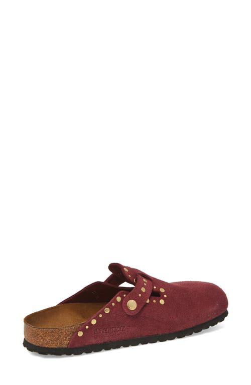 Birkenstock Boston Rivets Clog In Burgundy