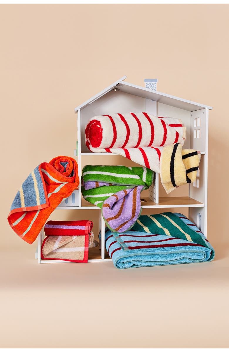 Dusen Dusen House Stripe Cotton Terry Hand Towel, Alternate, color, 