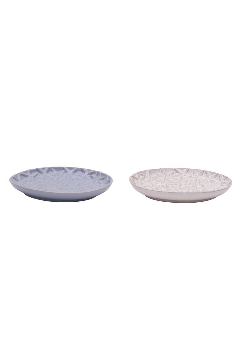 Sea Star Embossed Coastal Serving Plates Assortment of 2, Alternate, color, Blue