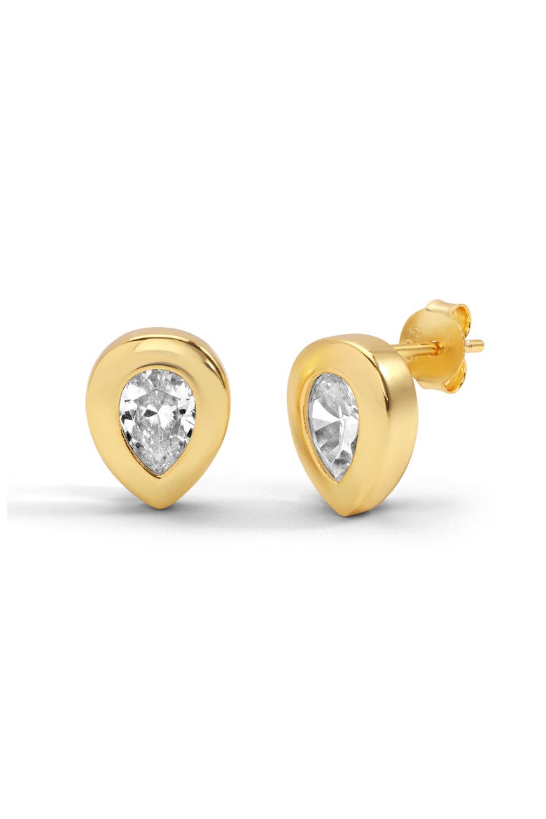 Pear Studs, Main, color, Gold
