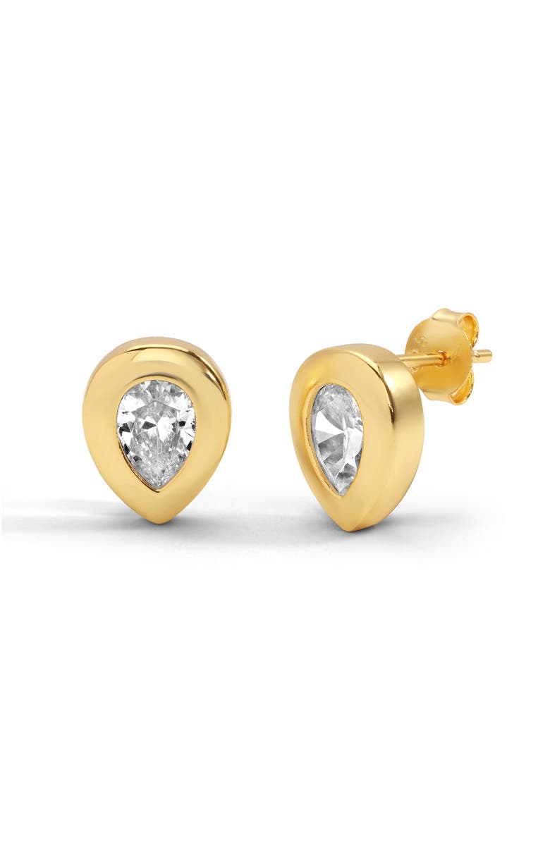 Mazin Jewels Pear Studs, Main, color, Gold