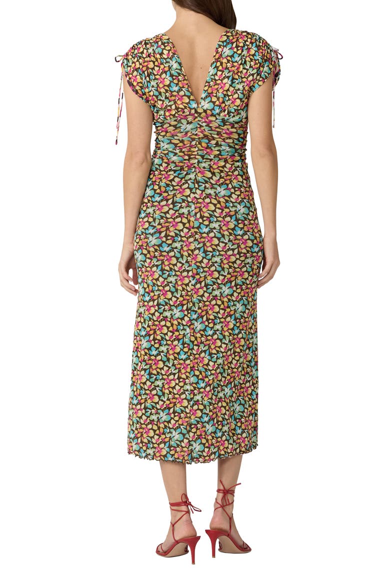 Ella Floral Midi Dress, Alternate, color, SHERBET PONY MULTI