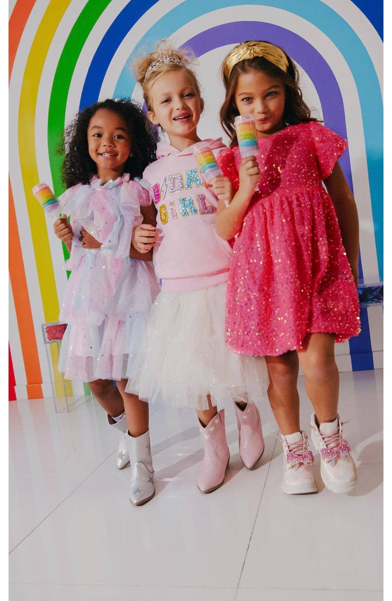 Lola + The Boys Margot Sequin Velour Dress, Alternate, color, Pink