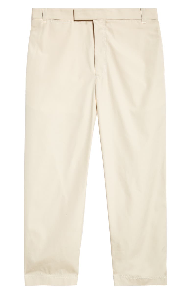 Thom Browne Unconstructed Cotton Straight Leg Pants, Alternate, color, Khaki