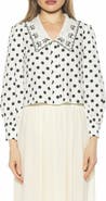 Alexia Admor Issey Embroidered Collar Button-Up Shirt