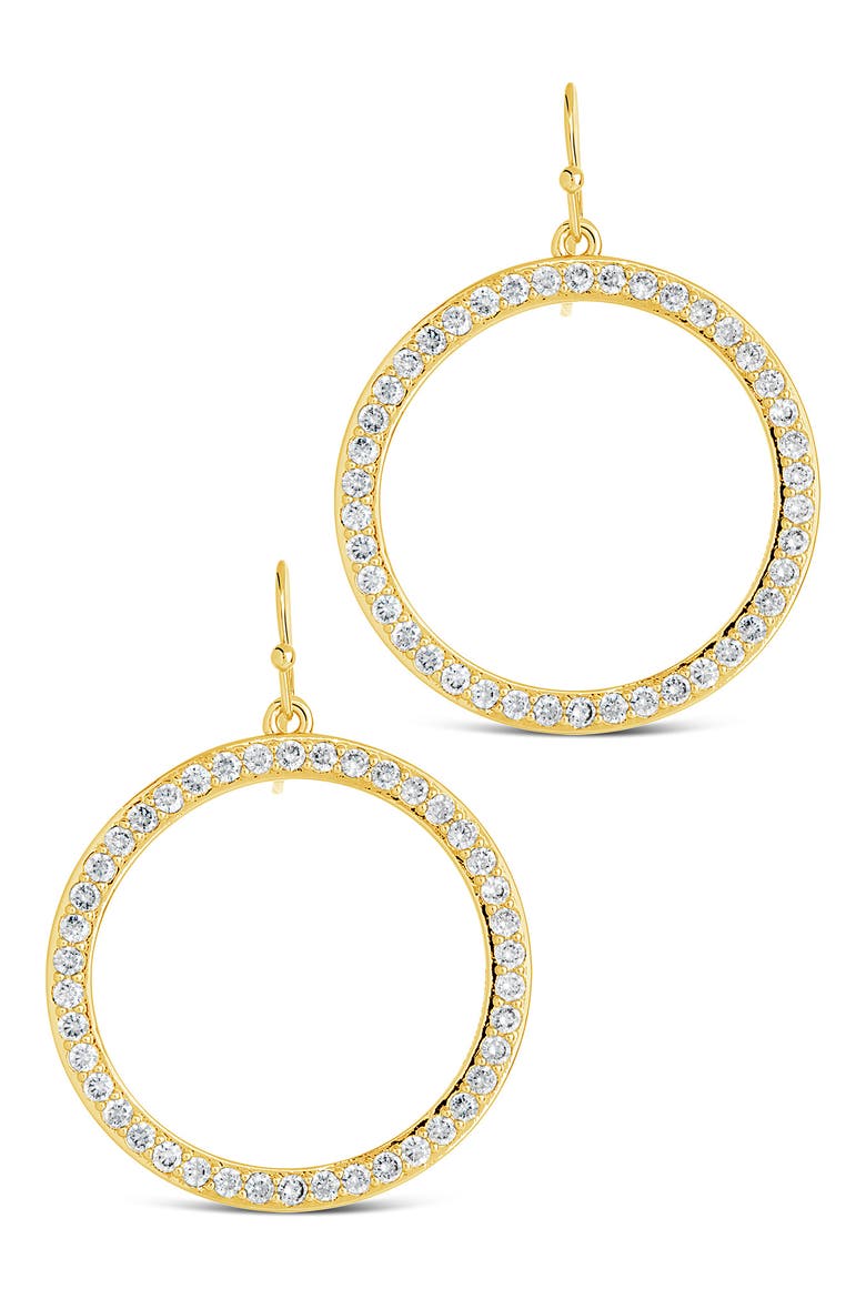 Della Cubic Zirconia Circle Drop Earrings, Alternate, color, GOLD