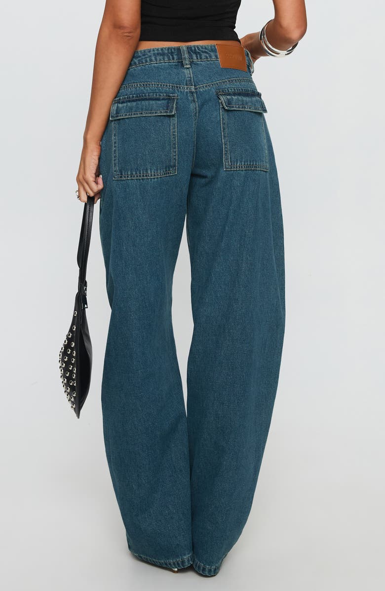 Princess Polly Juda Mid Rise Barrel Leg Jeans, Alternate, color, 