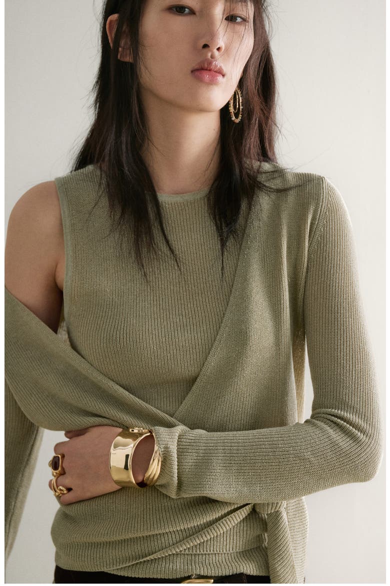 Side Tie Wrap Cardigan, Alternate, color, AQUA GREEN