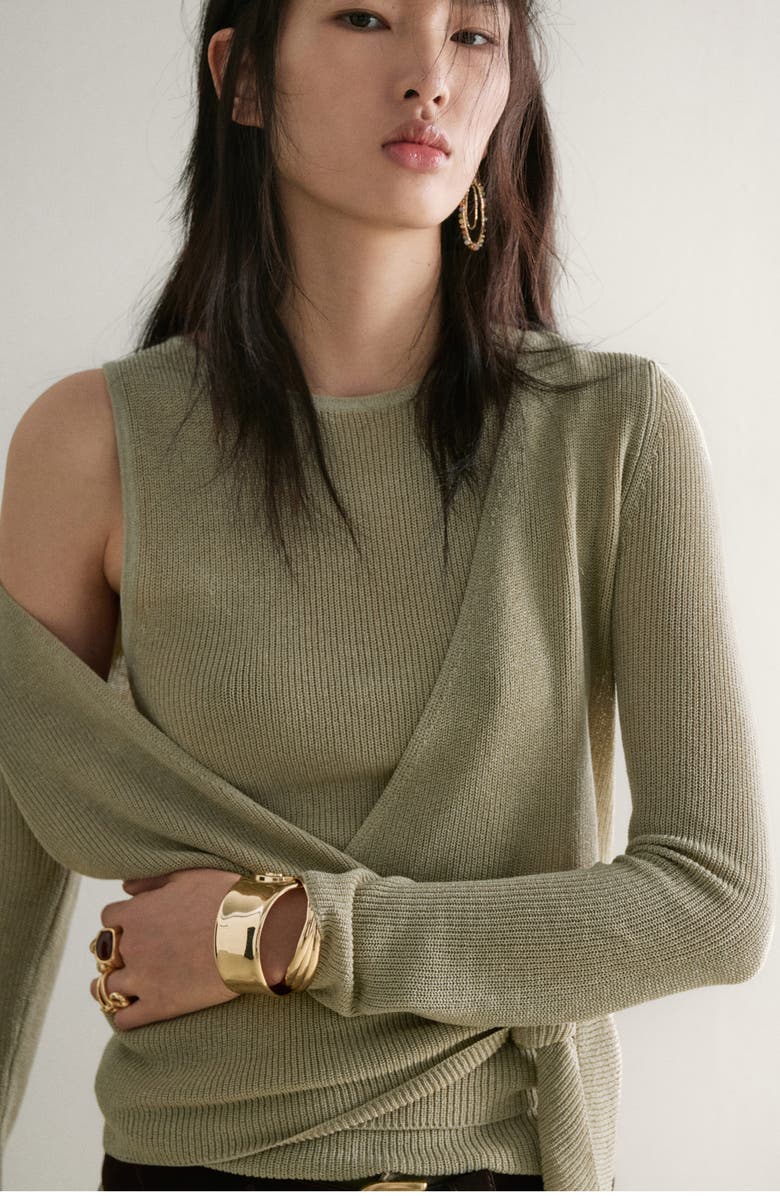 MANGO Side Tie Wrap Cardigan, Alternate, color,