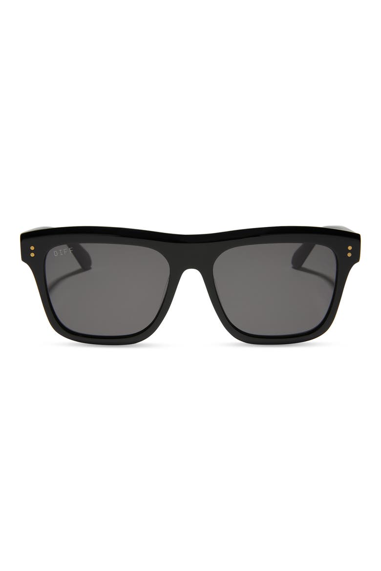 Sammy 54mm Polarized Square Sunglasses, Main, color, BLACK
