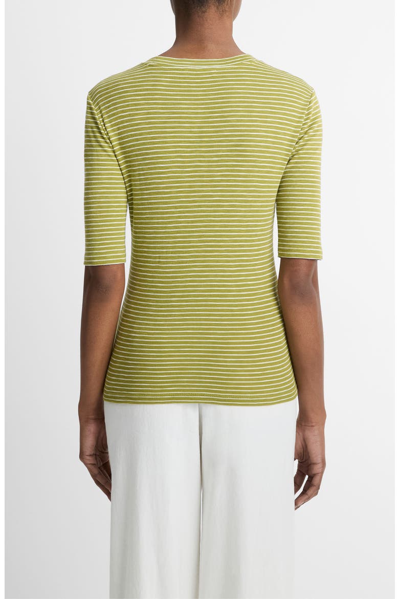Stripe Elbow Sleeve Cotton Blend Knit Top, Alternate, color, HERBARIA COMBO