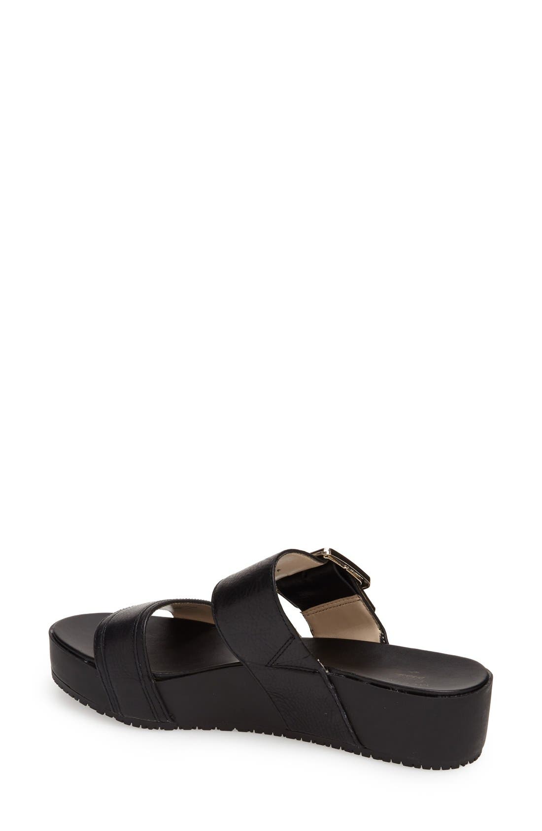 Original Collection 'Frill' Slide Sandal, Alternate, color, BLACK/ BLACK LEATHER