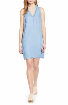 Tommy Bahama Chambray Ruffle Shift Dress