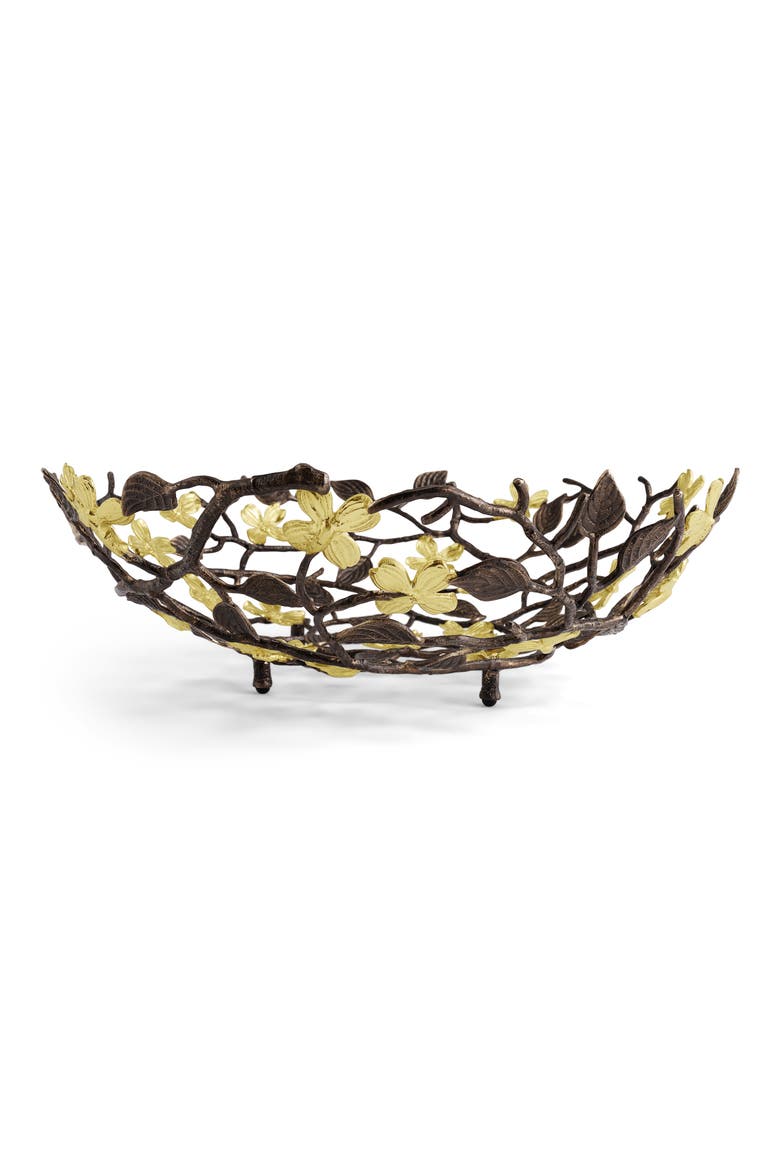 Dogwood Centerpiece Basket, Alternate, color, BRASS/ GOLD