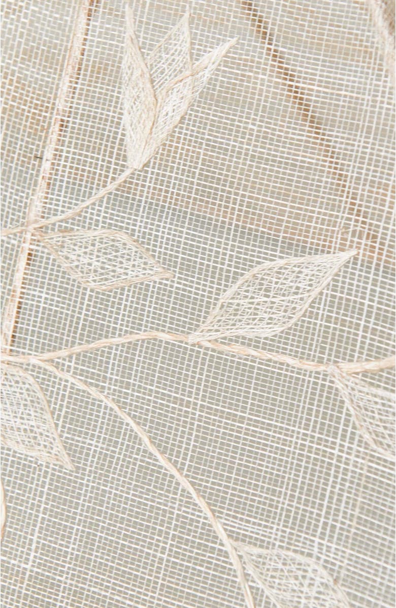 Kubo Ylang Abaca Foldable Food Cover With Flower Applique, Alternate, color, White