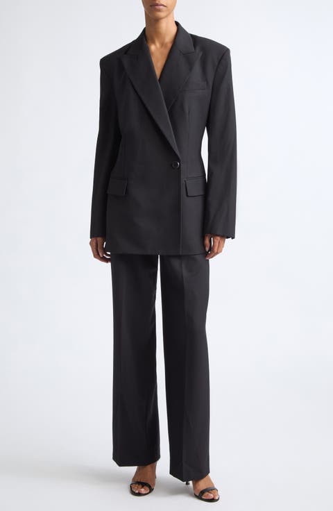 Belted Wool Gabardine Pants