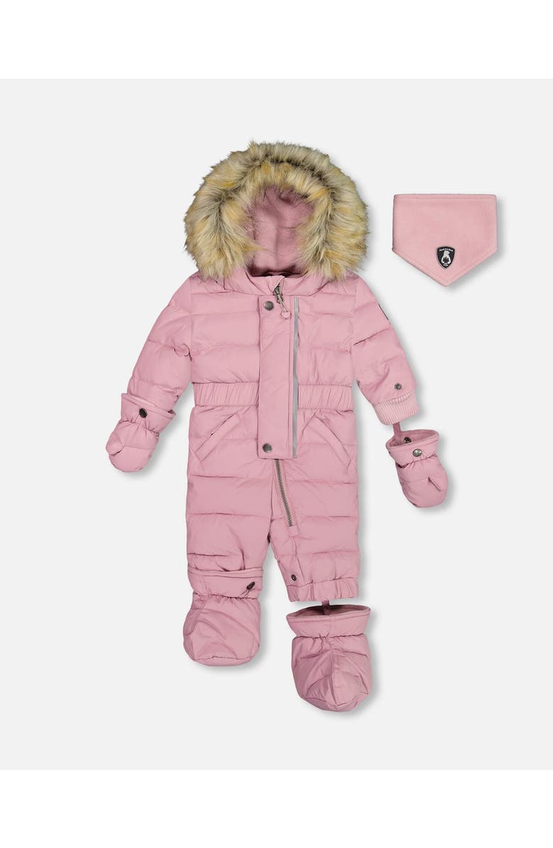 Deux par Deux Baby Girl's One Piece Baby Snowsuit Orchid, Main, color,
