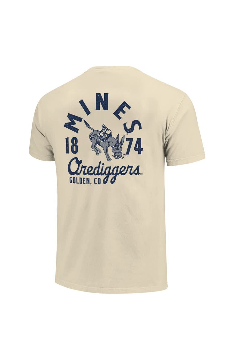 IMAGE ONE Men's Cream Colorado School of Mines Orediggers Comfort Colors Mascot Overlay T-Shirt, Alternate, color,