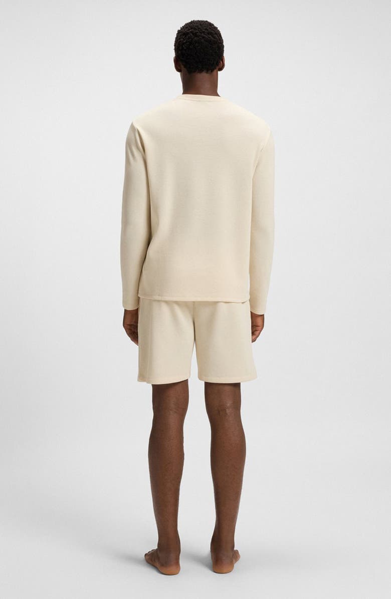 BOSS Waffle Knit Long Sleeve Lounge T-Shirt, Alternate, color, Ivory