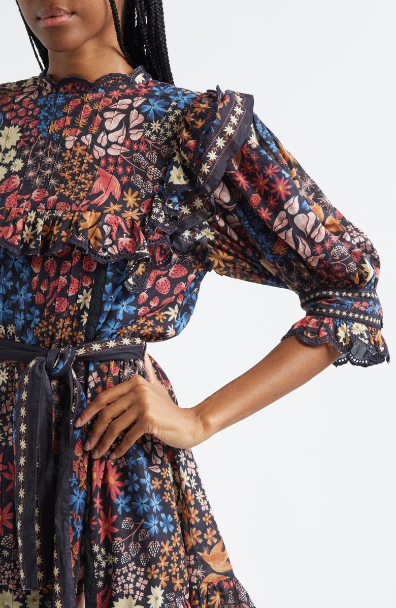 FARM Rio Jujus Garden Tie Belt Minidress, Alternate, color, 