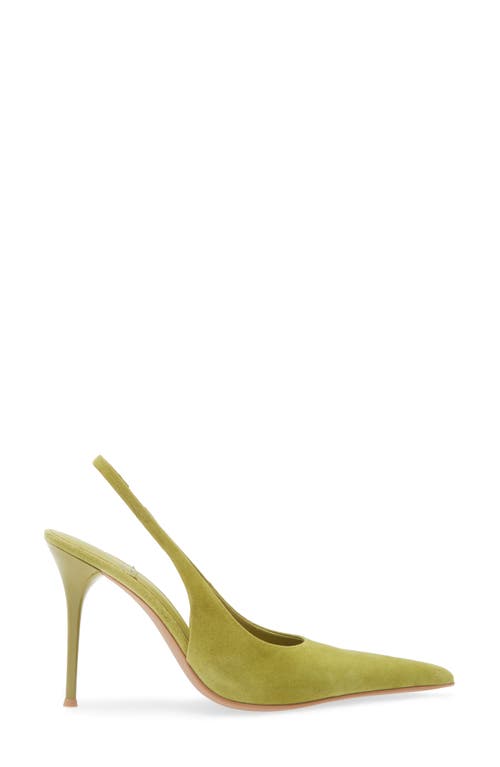 Jeffrey Campbell You Wish Slingback Pointed Toe Pump In Bright Chartruese Suede