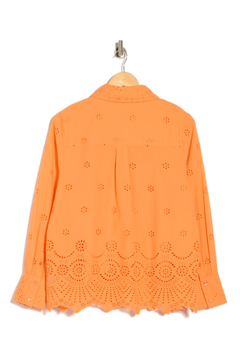 Long Sleeve Eyelet Top, Alternate, color, AUTUMN SUNSET