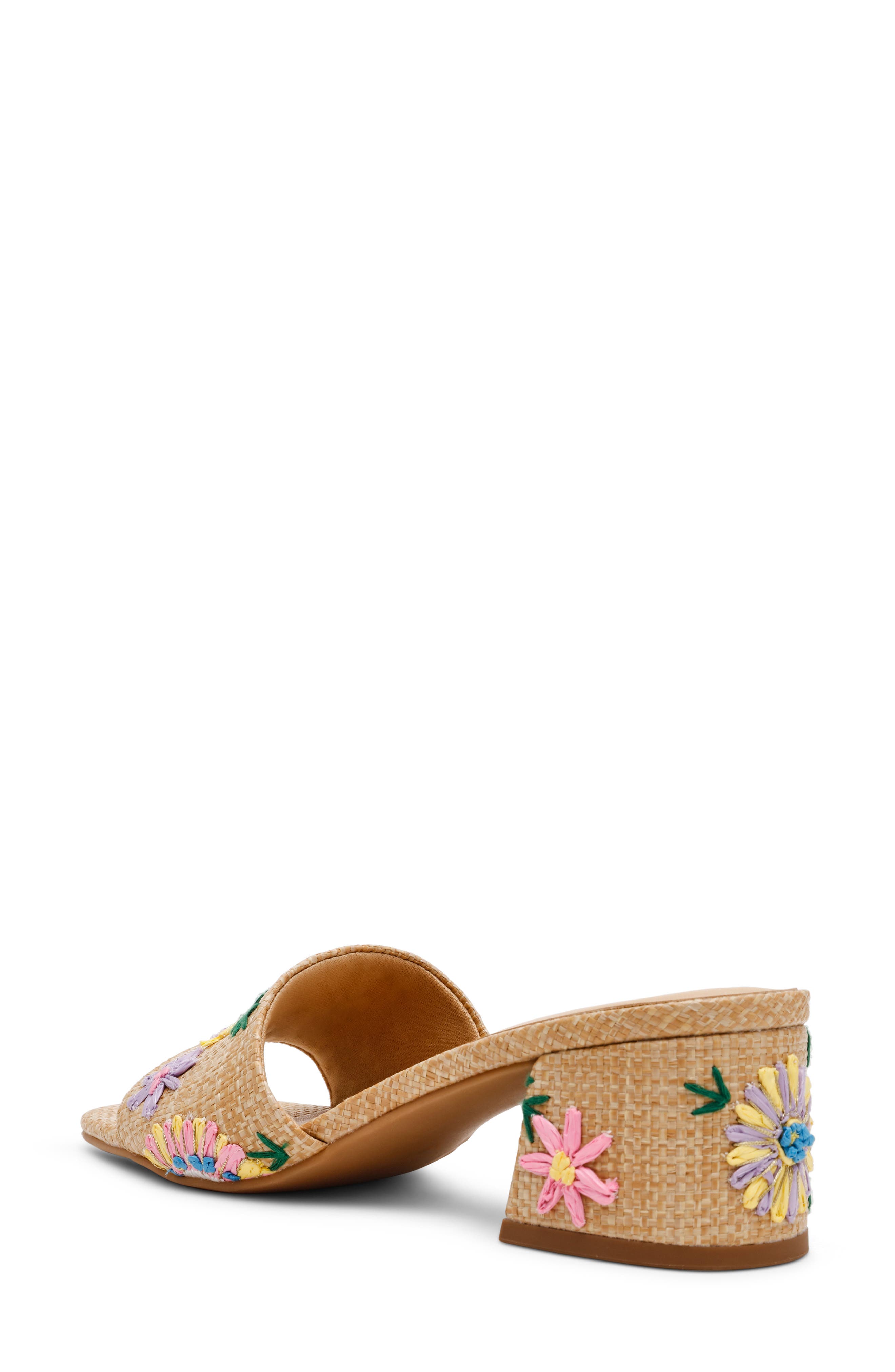 Anne Klein Dolls Block Heel Sandal, Alternate, color, Beige Multi