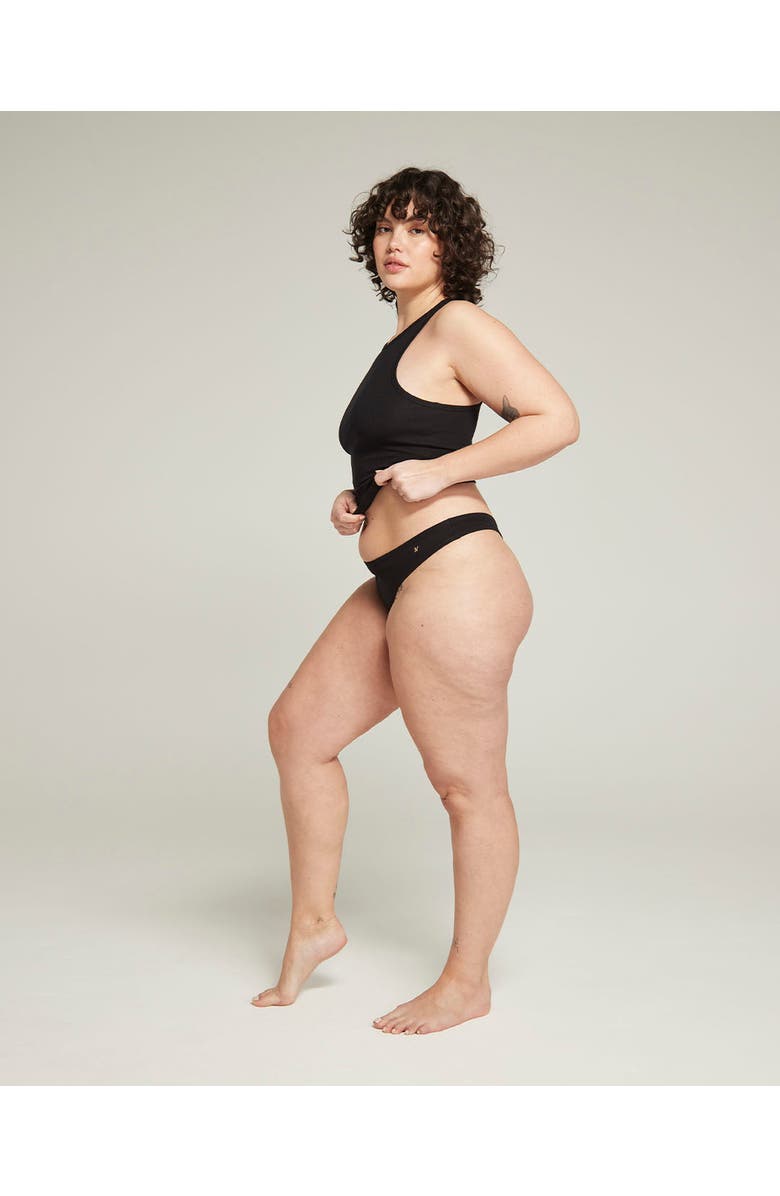 Nudea The Organic Cotton Dipped Thong 2 Pack, Main, color, Black