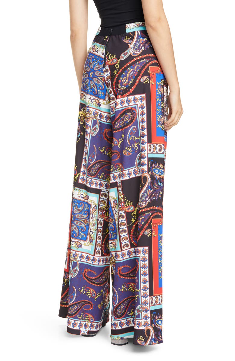 Alice + Olivia Athena Print Super Flared Wide Leg Pants, Alternate, color,