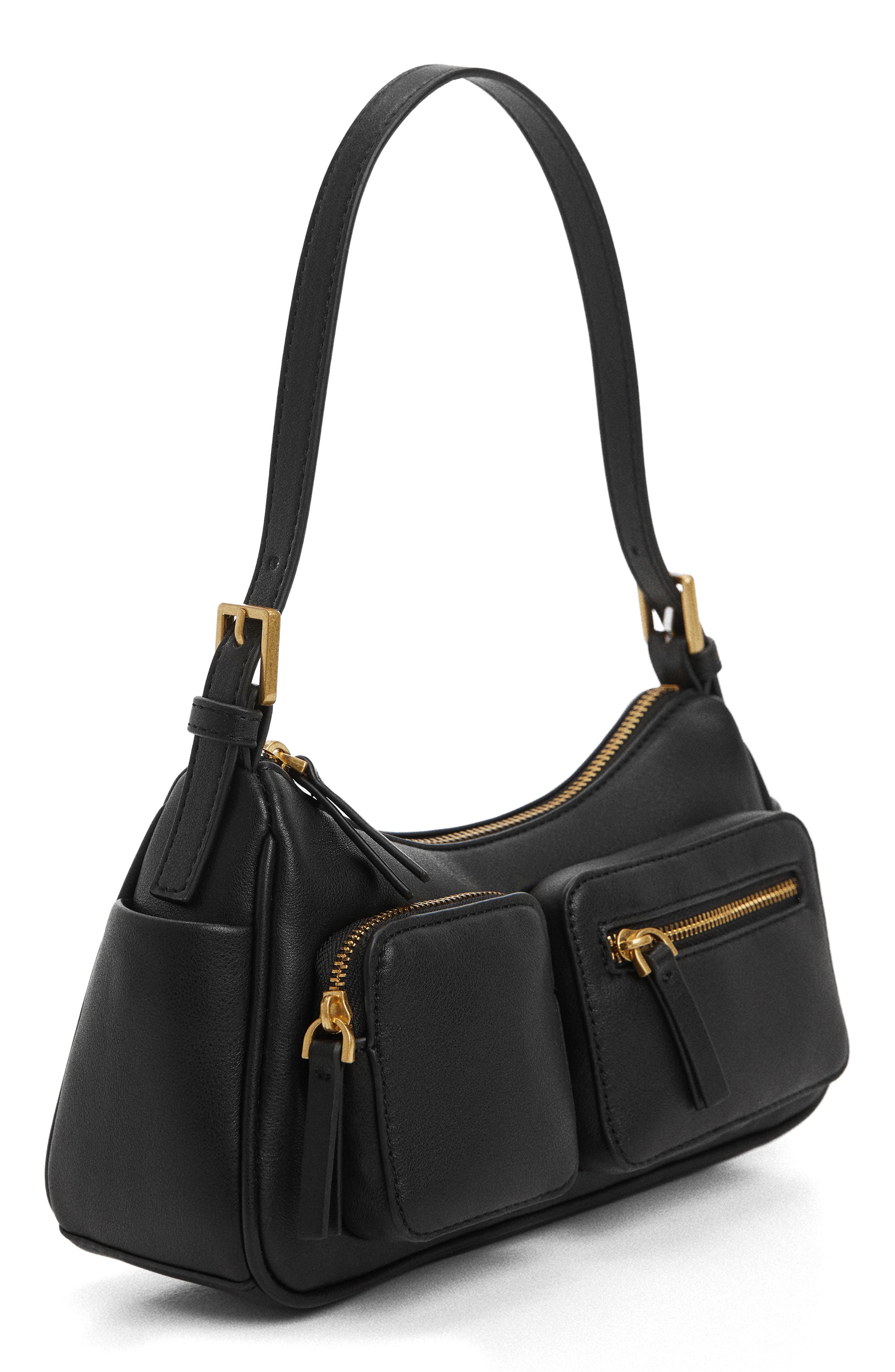 MANGO Faux Leather Shoulder Bag, Main, color, 