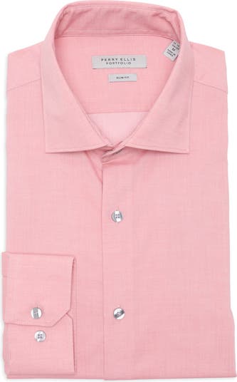 Perry Ellis Men's Luxe Slim Fit Solid Dress Shirt - Blue - Casual shirts