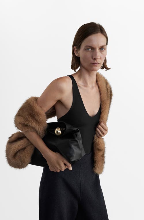Mango Racerback Tank Bodysuit In Black