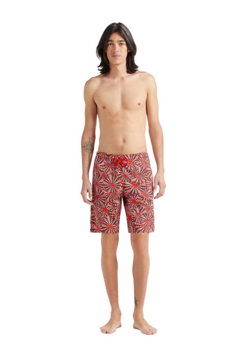 Vilebrequin Men's Oursinades Stretch Board Shorts in Coquelicot 