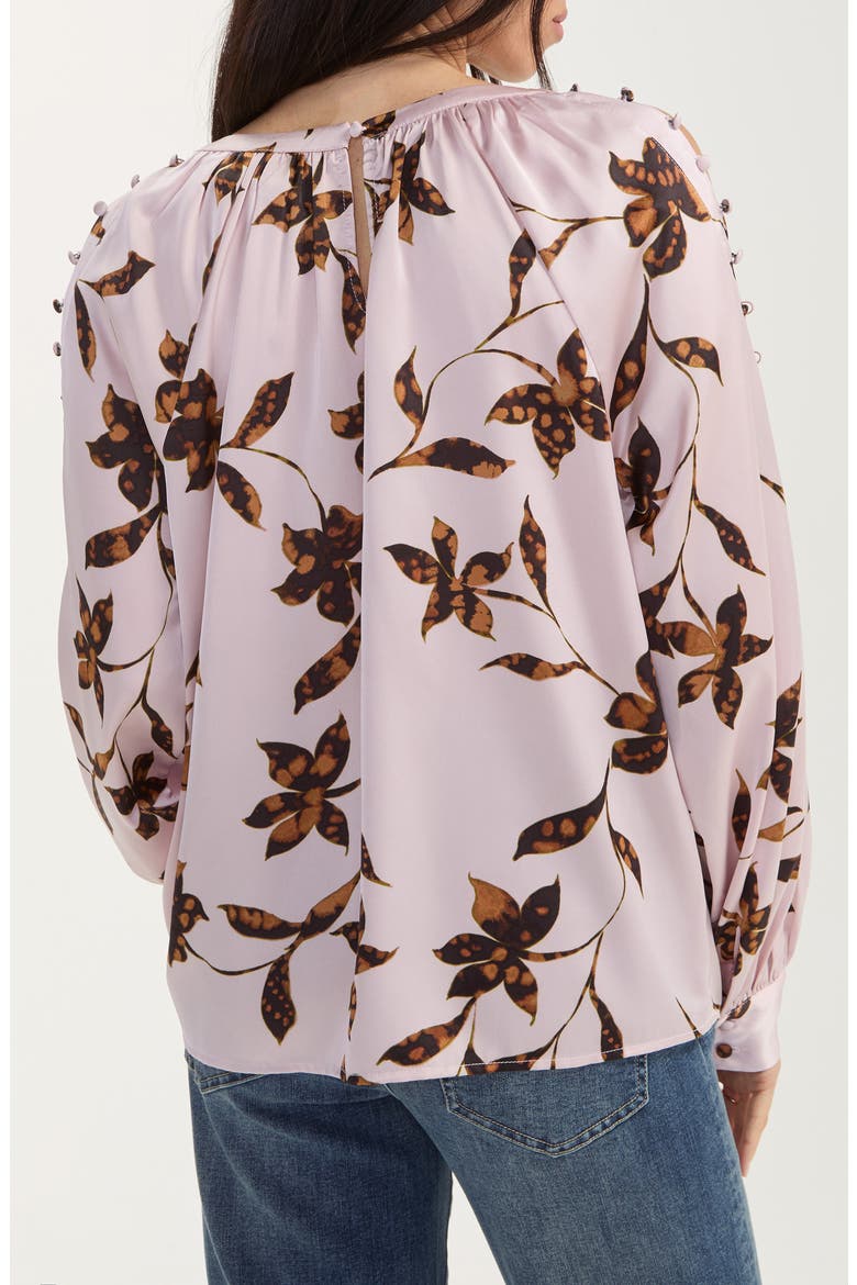 Floral Shoulder Cutout Top, Alternate, color, PINK CH BRONZE MULTI