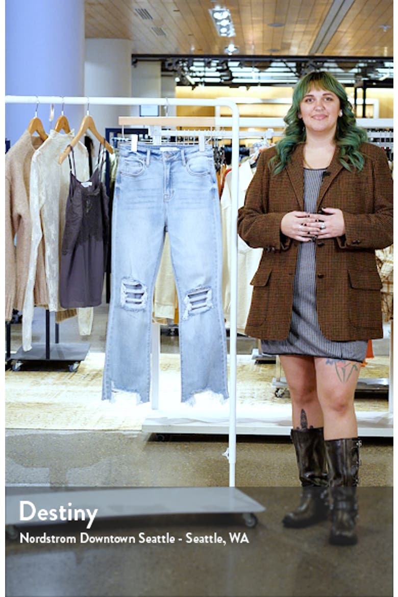 Distressed Chew Hem Straight Leg Jeans video