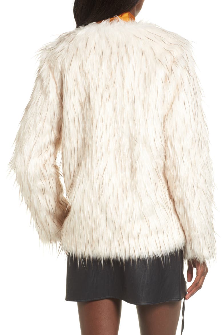 Aurora Faux Fur Jacket, Alternate, color, IVORY