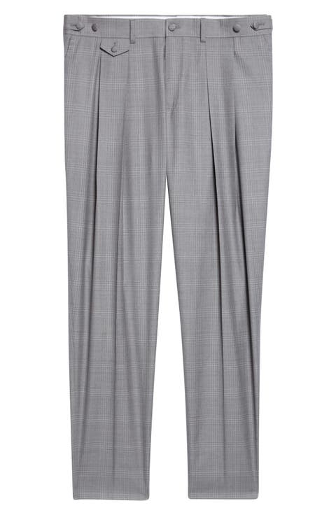 Cavallo Pleated Plaid Virgin Wool Pants