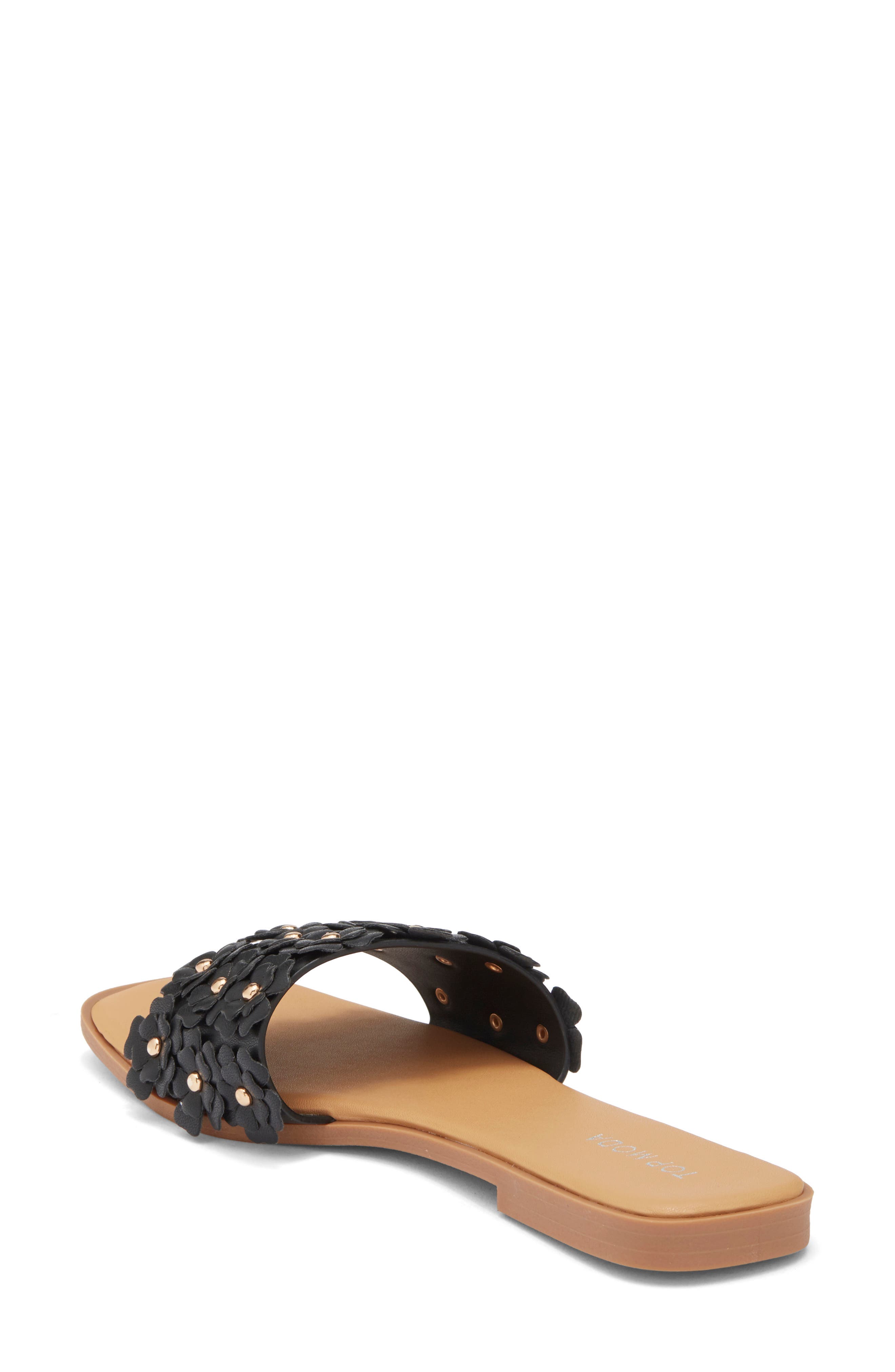 TOP MODA Autumn Slide Sandal, Alternate, color, Black Pu