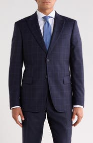 John Varvatos Star USA Windowpane Wool Sport Coat