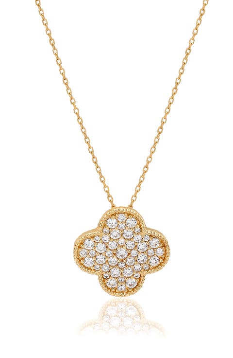 Pavé Cubic Zirconia Clover Pendant Necklace