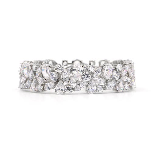 Anna Zuckerman Medina Statement Bracelet Cuff In White Diamond Crystalline