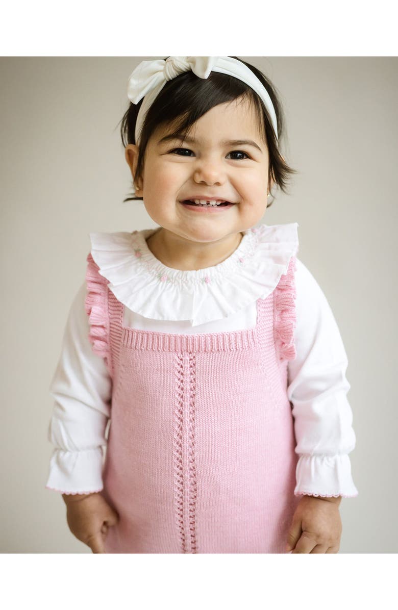 Cuclie Smocked Collar Bubble Romper, Alternate, color, White