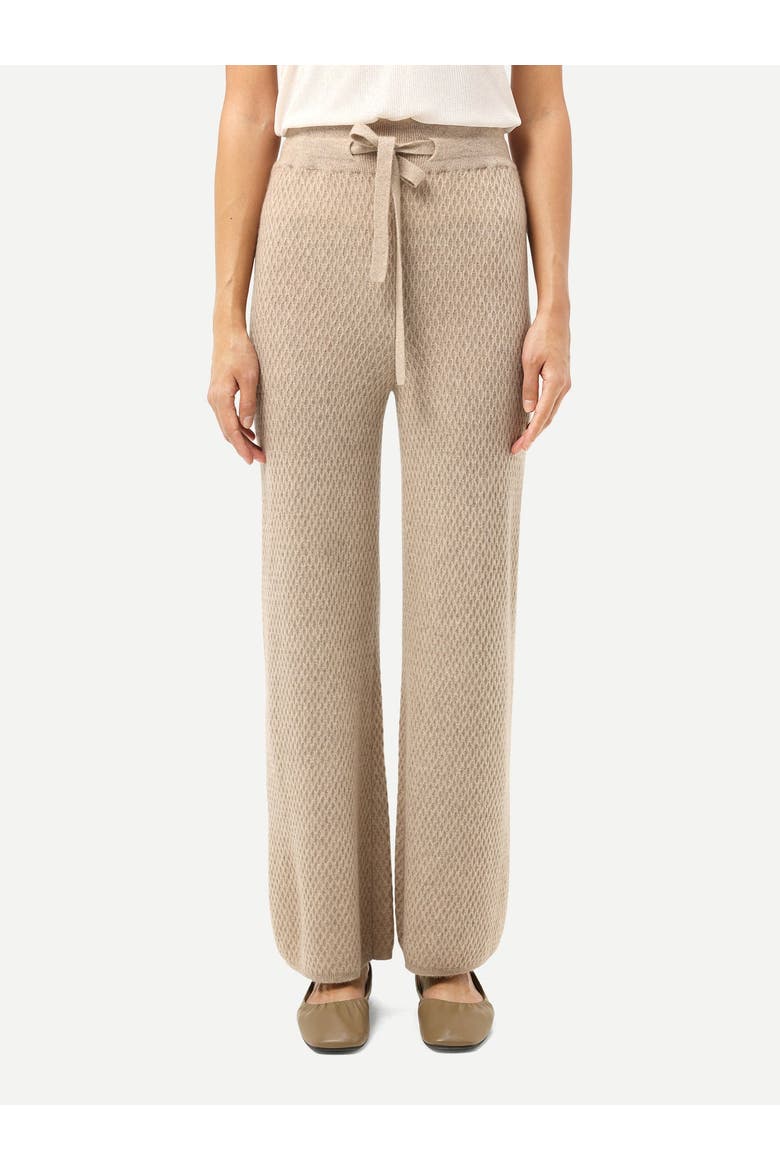 Textured Knit Cashmere Pants, Alternate, color, warm grey