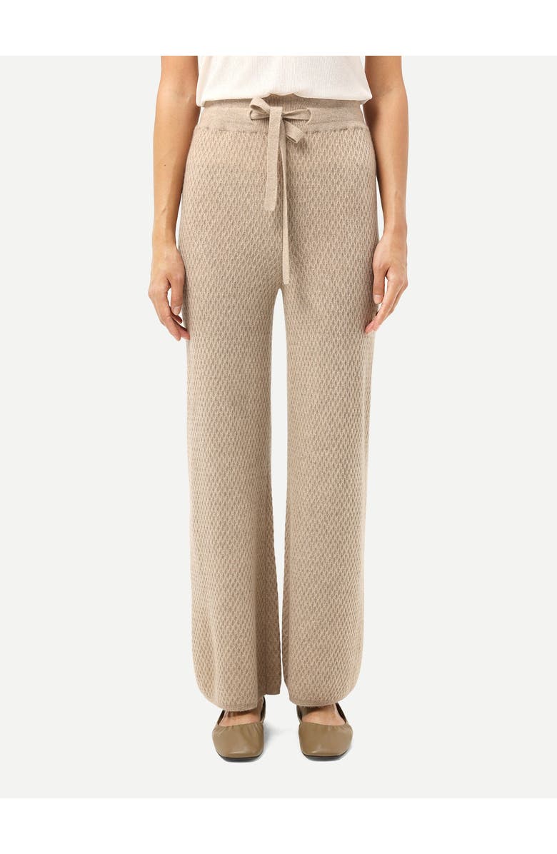 GOBI Mongolian Cashmere Textured Cashmere Pants, Alternate, color, Warm Grey