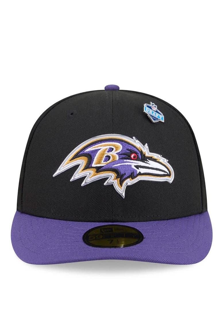 Men's New Era  Black/Purple Baltimore Ravens 2026 NFL Draft Pre-Curved 59FIFTY Fitted Hat, Alternate, color, Black