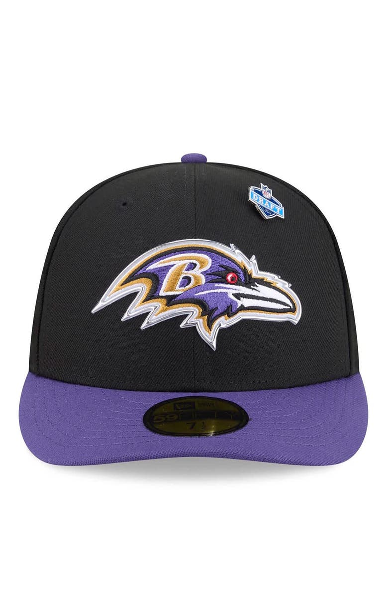 New Era Men's New Era Black/Purple Baltimore Ravens 2026 NFL Draft Pre-Curved 59FIFTY Fitted Hat, Alternate, color, Black