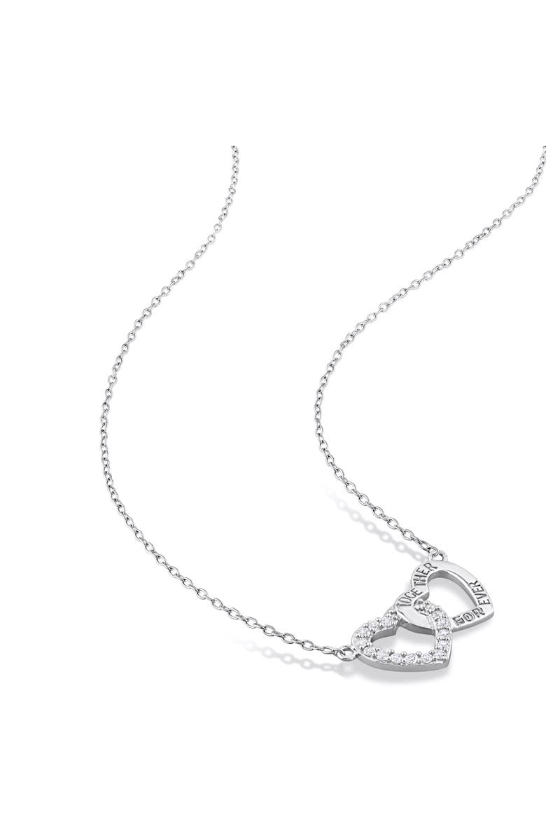 Julianna B. White Topaz Heart Interlocked Necklace, Alternate, color, White Topaz