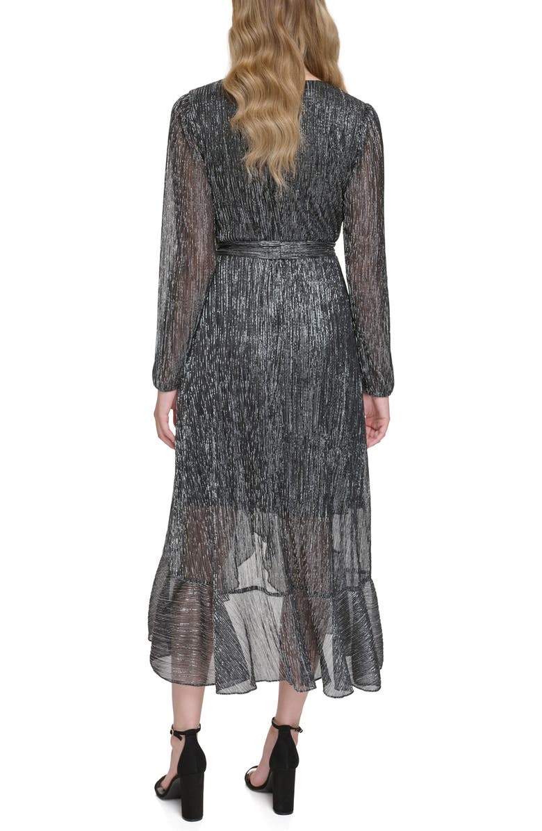 Kensie Long Sleeve Shimmer Knit Midi Dress, Alternate, color, 